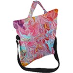 Marbling art Fold Over Handle Tote Bag