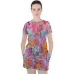 Marbling art Women s T-Shirt and Shorts Set