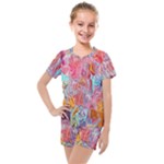 Marbling art Kids  Mesh T-Shirt and Shorts Set