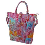 Marbling art Buckle Top Tote Bag