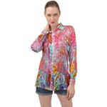 Marbling art Long Sleeve Satin Shirt