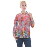 Marbling art Women s Long Sleeve Pocket Shirt