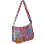 Marbling art Zip Up Shoulder Bag