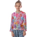 Marbling art Kids  Frill Detail T-Shirt