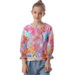 Marbling art Kids  Cuff Sleeve Top