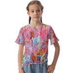 Marbling art Kids  Cuff Sleeve Scrunch Bottom T-Shirt