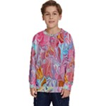 Marbling art Kids  Crewneck Sweatshirt