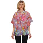 Marbling art Women s Batwing Button Up Shirt