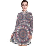 Pattern Nature Long Sleeve Chiffon Shirt Dress