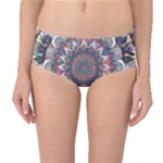 Pattern Nature Mid-Waist Bikini Bottoms