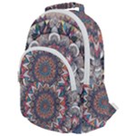 Pattern Nature Rounded Multi Pocket Backpack