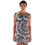 Pattern Nature Wrap Front Bodycon Dress