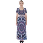 Pattern Nature High Waist Short Sleeve Maxi Dress