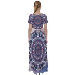 High Waist Short Sleeve Maxi Dress 