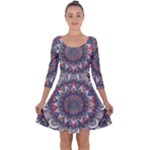 Pattern Nature Quarter Sleeve Skater Dress