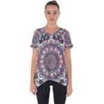 Pattern Nature Cut Out Side Drop T-Shirt