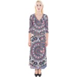 Pattern Nature Quarter Sleeve Wrap Maxi Dress