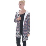 Pattern Nature Longline Hooded Cardigan