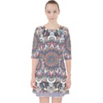 Pattern Nature Quarter Sleeve Pocket Dress