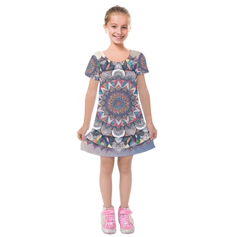 Pattern Nature Kids  Short Sleeve Velvet Dress from ArtsNow.com