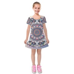 Pattern Nature Kids  Short Sleeve Velvet Dress from ArtsNow.com