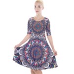 Pattern Nature Quarter Sleeve A-Line Dress