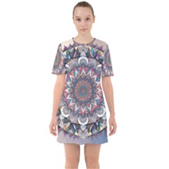 Sixties Short Sleeve Mini Dress 