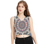 Pattern Nature V-Neck Cropped Tank Top