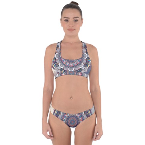 Pattern Nature Cross Back Hipster Bikini Set from ArtsNow.com