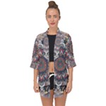 Pattern Nature Open Front Chiffon Kimono