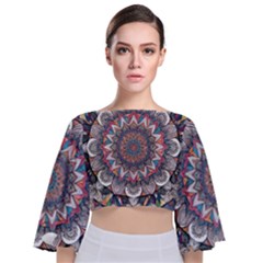 Tie Back Butterfly Sleeve Chiffon Top 