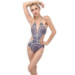 Pattern Nature Plunging Cut Out Swimsuit