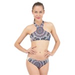 Pattern Nature High Neck Bikini Set