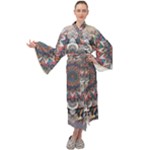 Pattern Nature Maxi Velvet Kimono