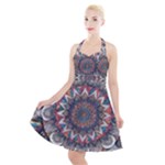 Pattern Nature Halter Party Swing Dress 