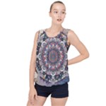 Pattern Nature Bubble Hem Chiffon Tank Top