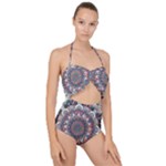 Pattern Nature Scallop Top Cut Out Swimsuit