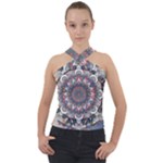 Pattern Nature Cross Neck Velour Top