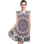 Pattern Nature Tie Up Tunic Dress