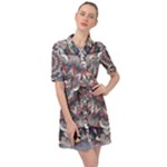 Pattern Nature Belted Shirt Dress