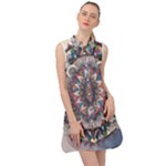 Pattern Nature Sleeveless Shirt Dress