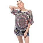 Pattern Nature Oversized Chiffon Top