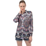 Pattern Nature Long Sleeve Satin Shirt