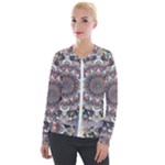 Pattern Nature Velvet Zip Up Jacket