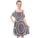 Pattern Nature Kids  Cut Out Shoulders Chiffon Dress