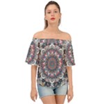 Pattern Nature Off Shoulder Short Sleeve Top