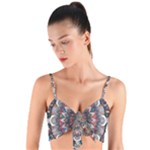 Pattern Nature Woven Tie Front Bralet