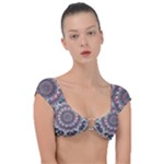 Pattern Nature Cap Sleeve Ring Bikini Top