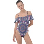 Pattern Nature Frill Detail One Piece Swimsuit