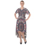 Pattern Nature Front Wrap High Low Dress